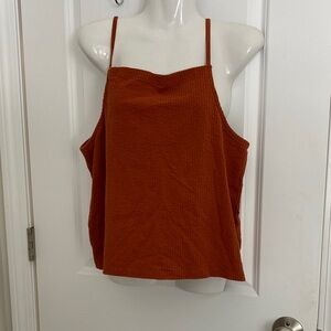 Madewell Women's Rust Textured Crop Top size Large